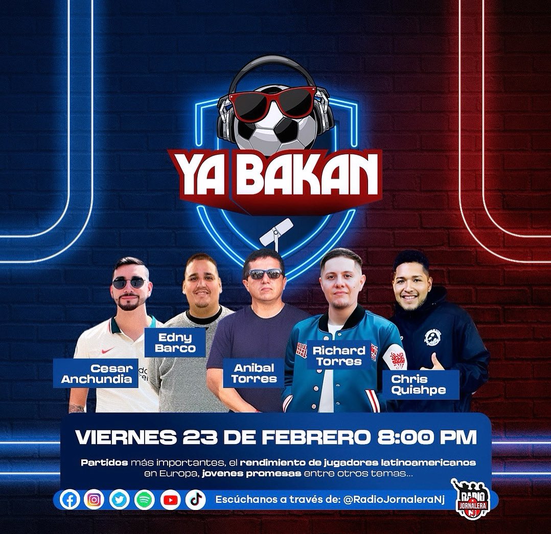 Yabakan_'s tweet photo. ⚽️🚨 HOY‼️ 
Segundo Episodio 🎬🎙️
⌚️ 8:00 PM EST

⚠️ Les invitamos a todos hoy noche a nuestro podcast futbolero ⚽️ en @radiojornaleranj que sera transmitido en vivo a las 8 PM EST🇺🇸 por Facebook, Youtube &amp; Spotify ✅

#podcast #futbolpodcast #soccerpodcast #radiojornaleranj https://t.co/HiiniNZ9Du