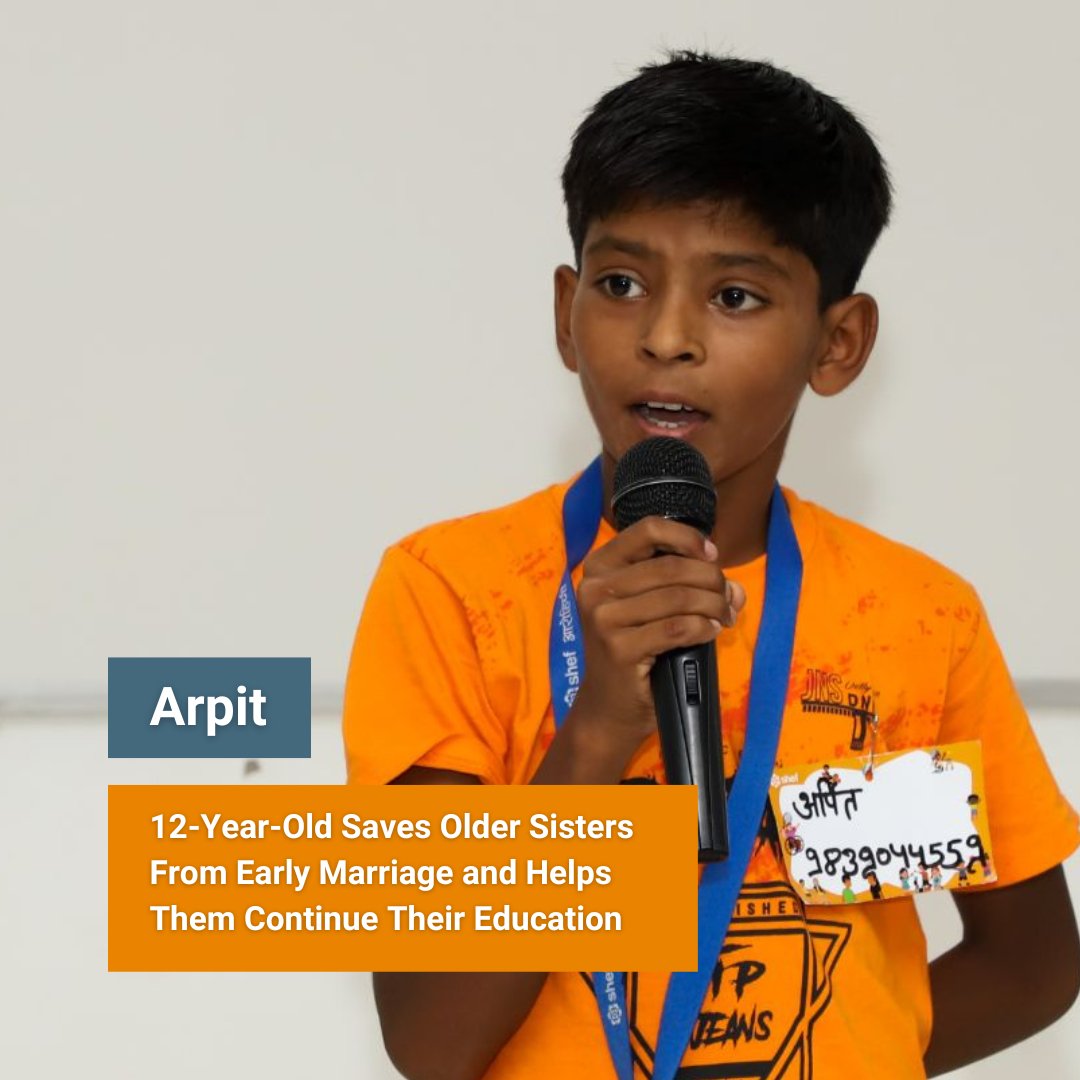 (1/4) Here's what happens when you teach boys about #genderequality. ✊⚡️ Arpit is 12 and lives with his parents and two sisters in Sulemaanpur village, India. After attending a five day camp for boys to learn about gender equality put on by Mona partners @SHEF_org, he now sees