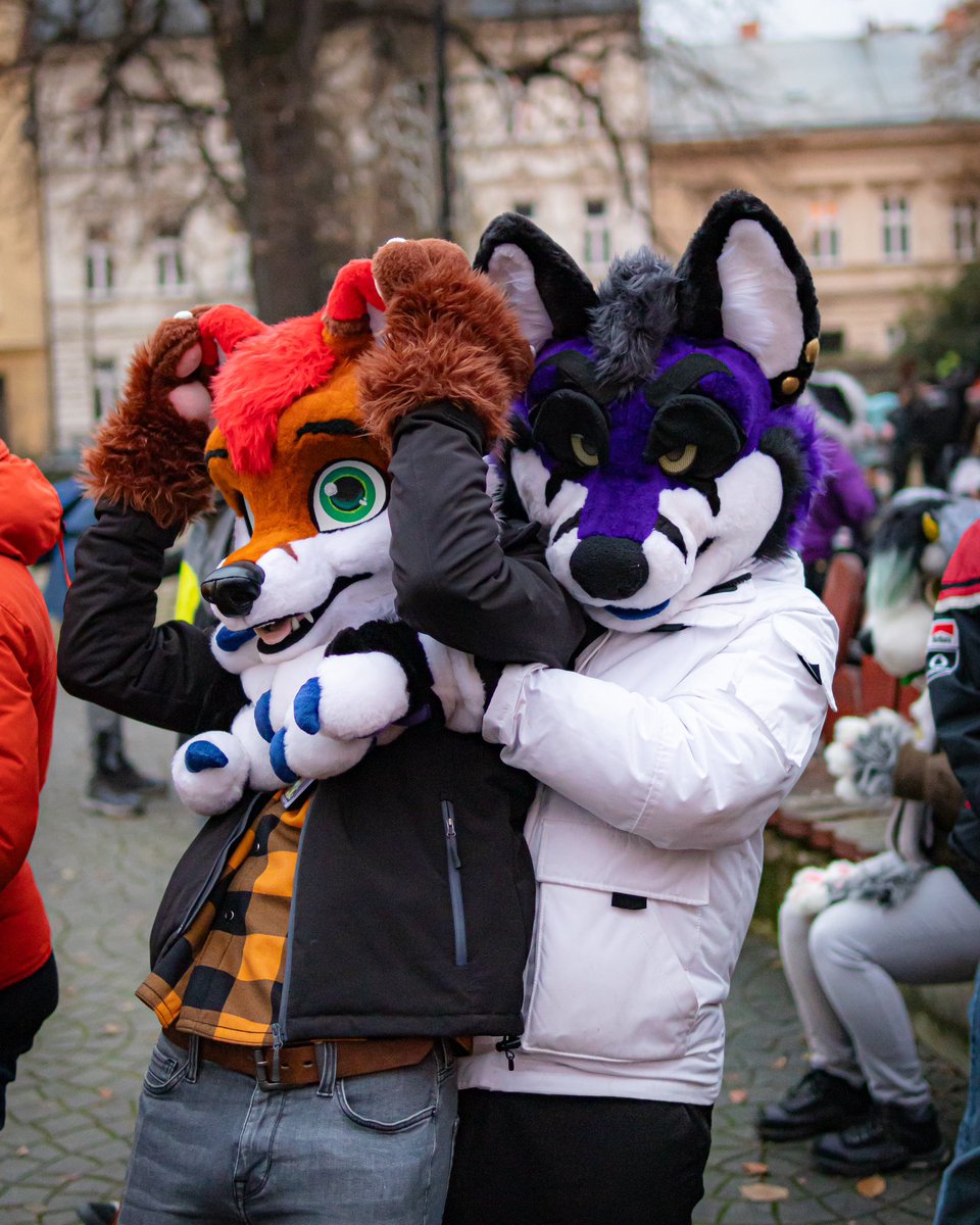 Have some foxes for #FursuitFriday 

🟥🦊: @frendlyz09 
🟪🦊: <a href="/ElthoOwo/">Eltho</a>