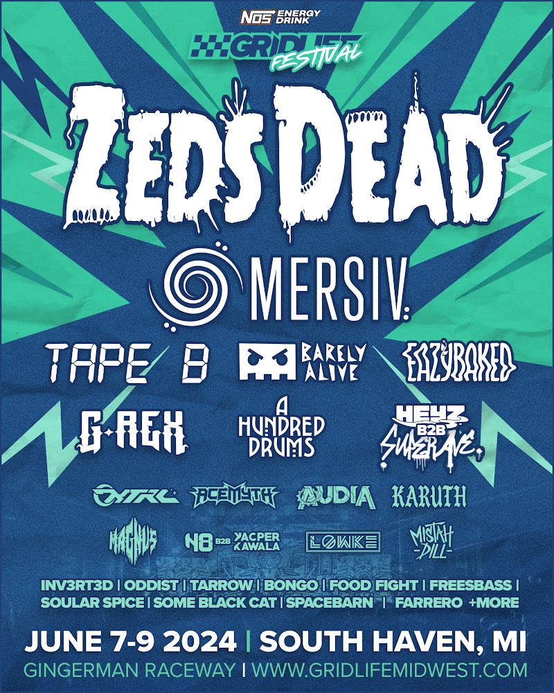 New giveaway 🏎️🏎️ Grid Life comes racing back to Michigan this June with @zedsdead @mersivsound @Tapebbeats + many more! RT&Follow for a chance to win a pair of GA tickets! Must Follow: @MichEDMFamily @GRIDLIFEFest