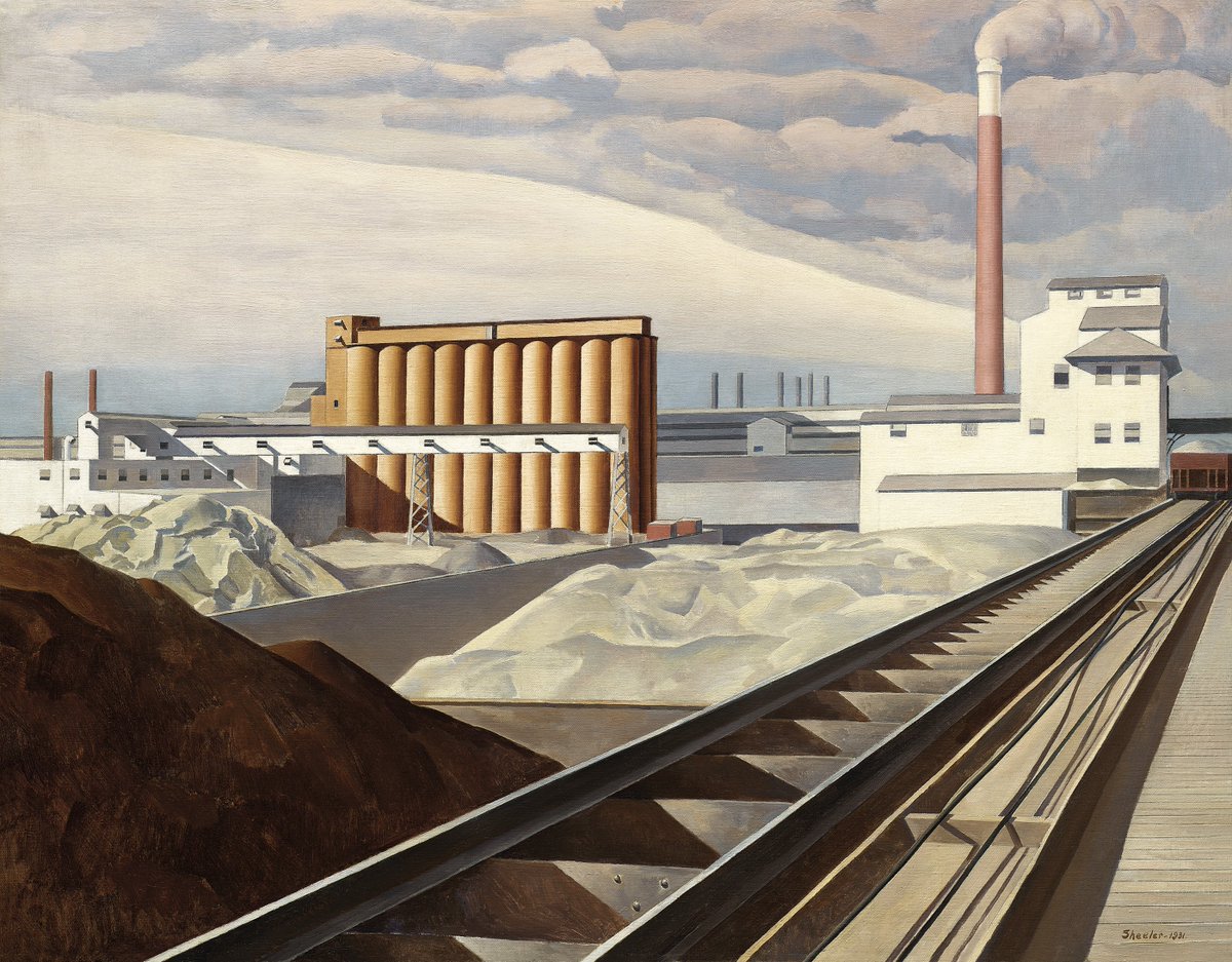 TF2DevTrivia's tweet photo. Other inspirations possibly include artists, such as Charles Sheeler and Douglas Stenhouse. Most of this art is part of a movement called "Precisionism", focused on themes of industrialization and modernization in the American landscape, using defined geometrical forms. https://t.co/rEexYmVdjO