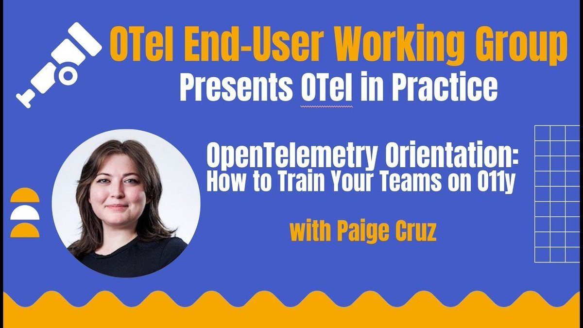 #ICYMI you can now catch Paige Cruz's #OTel in Practice session from last week on our YouTube Channel! 👇 buff.ly/3wvb5lK #otelEUWG #opentelemetry #observability