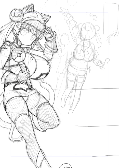 下水道に潜む謎の触手生命体と戦うかもしれない変身ヒロイン園田智代子 の冒頭 のラフ(変身ヒロインとしての特訓を受けるとおっぱいが大きくなる場合があります) 