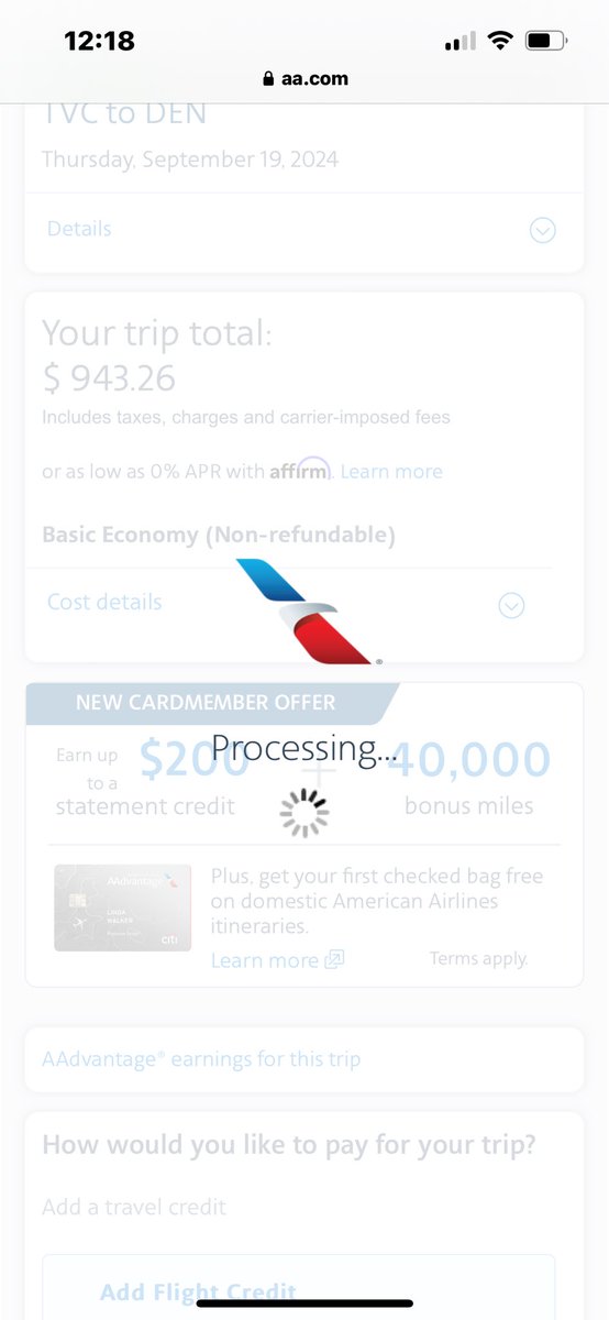 This is me booking a trip on @AmericanAir and the app froze at check out. Went on chat with them and the prices almost dbld. I was told those are the breaks. (Now my comp says the site is having trouble.) I feel like it’s a classic bait and switch. By @AmericanAir ??!