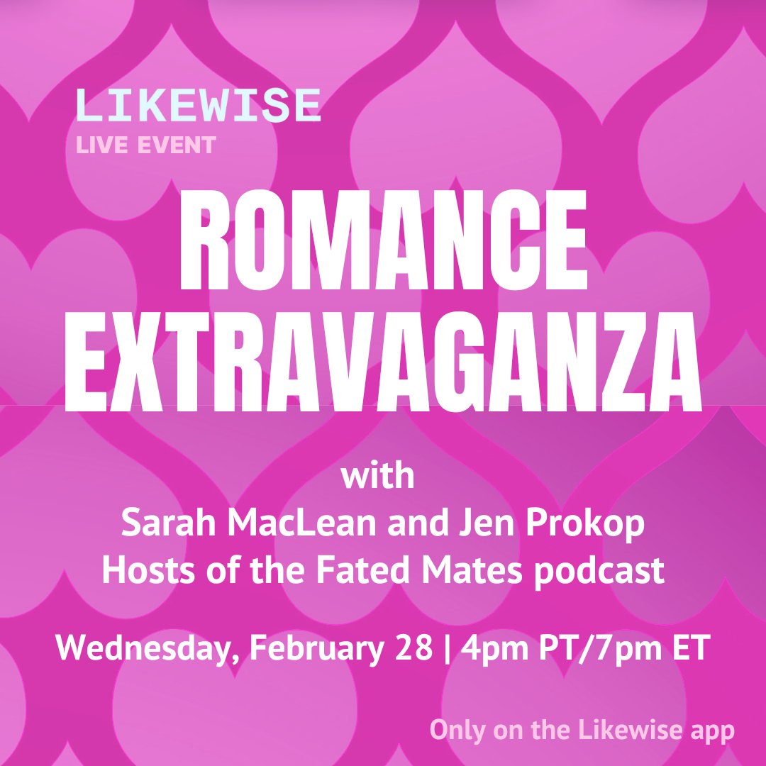 💜 EVENT ANNOUNCEMENT! Close out the month of love with two of our favorite romance experts, author Sarah Maclean and Jen Prokop! They’ll be talking about the romance genre, recommending reads, and answering your questions. Link in bio to RSVP! 

#bookevents #spicyreads #romance