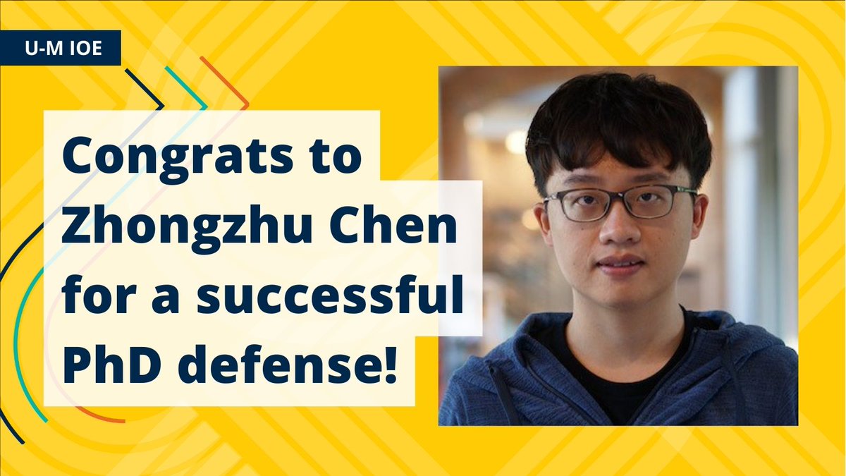 U-M Industrial and Operations Engineering (@umichioe) on Twitter photo Congrats to <a href="/ChenZhongzhu/">Zhongzhu Chen</a> for his successful PhD defense titled "On Algorithmic Advances for Maximum-Entropy Sampling" Congrats to <a href="/ChenZhongzhu/">Zhongzhu Chen</a> for his successful PhD defense titled "On Algorithmic Advances for Maximum-Entropy Sampling"
