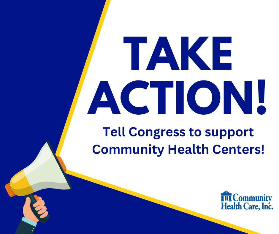 Health Centers need long-term funding to continue to care for patients regardless of insurance status or ability to pay!

Please take 2 minutes to tell your Members of Congress to pass critical funding for CHCs! 𝗧𝗔𝗞𝗘 𝗔𝗖𝗧𝗜𝗢𝗡 𝗛𝗘𝗥𝗘: bit.ly/3Tafun2

#ValueCHCs
