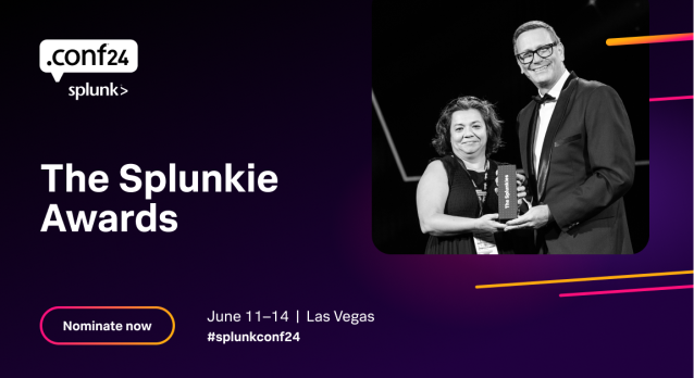 cdumasMA's tweet photo. The Splunkie Awards are back and more exciting than ever. That's right - for the first time ever, we’re bringing the Global Partner Awards to the Splunkies at #splunkconf24. Nominate a customer, colleague, partner, team or even yourself right here. https://t.co/CMirpyiemi https://t.co/0EbJeJhyL7