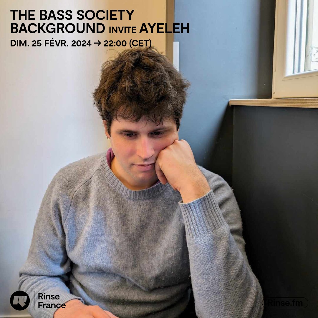 Rinse France (@rinsefrance) on Twitter photo Il est 22h !
Vous écoutez <a href="/background_SSS/">Background (SeekSickSound / The Bass Society)</a> invite #Ayeleh !
🎶 rinse.fr/podcasts/
#verrouillé 🔒 Il est 22h !
Vous écoutez <a href="/background_SSS/">Background (SeekSickSound / The Bass Society)</a> invite #Ayeleh !
🎶 rinse.fr/podcasts/
#verrouillé 🔒