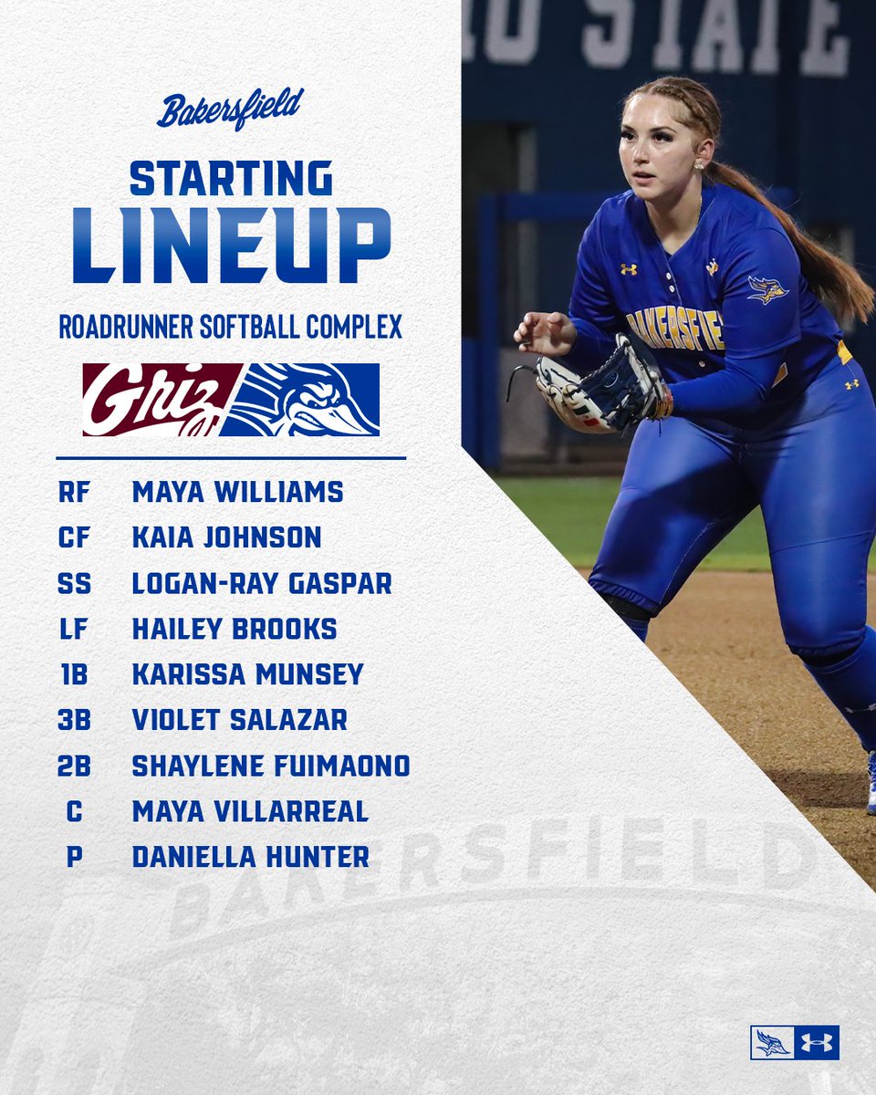 CSUB_Softball's tweet photo. Game 1 starters vs Montana!

#RunnersOnTheRise https://t.co/iW02ushNj7