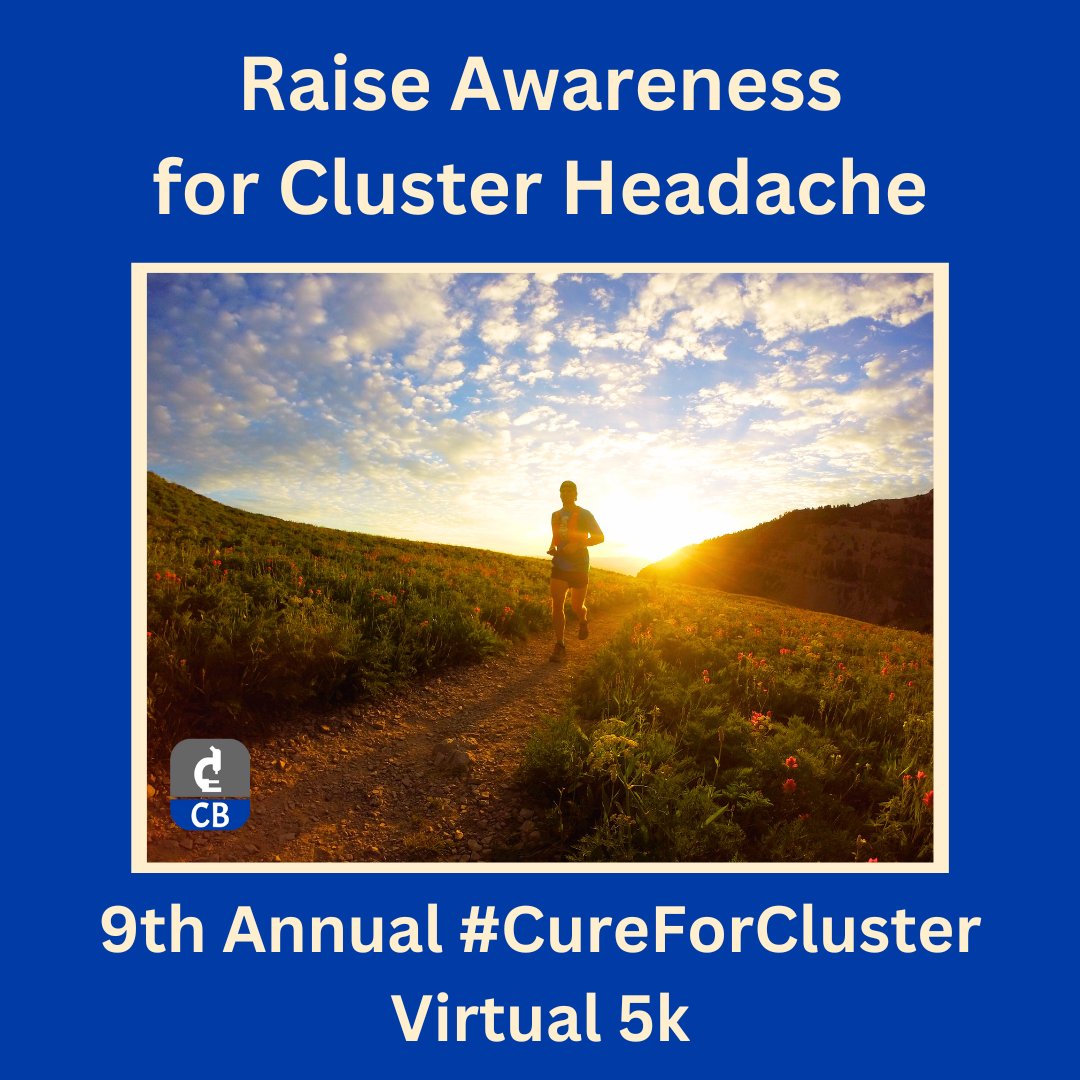 Join Clusterbusters in raising awareness for #ClusterHeadache! Our 9th Annual VIRTUAL #CureforCluster 5k will be Sat, June 22, 2024. Unfortunately, due to rising shipping costs & tariffs, 5k Race Bags are only available to U.S. residents this year. conta.cc/3Dx1mvU