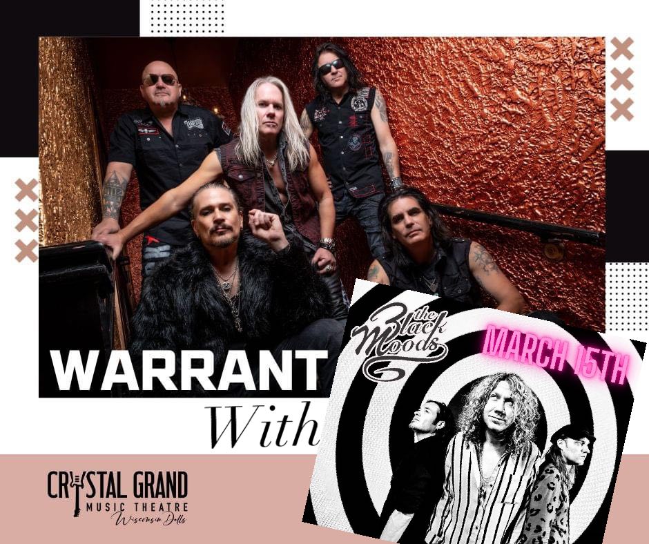 Who's ready to get Dirty Rotten Filthy Stinking Rich with us and @warrantrocks at the Crystal Grand Music Theatre next month?? Join us March 15th ----> bit.ly/49LHRNH