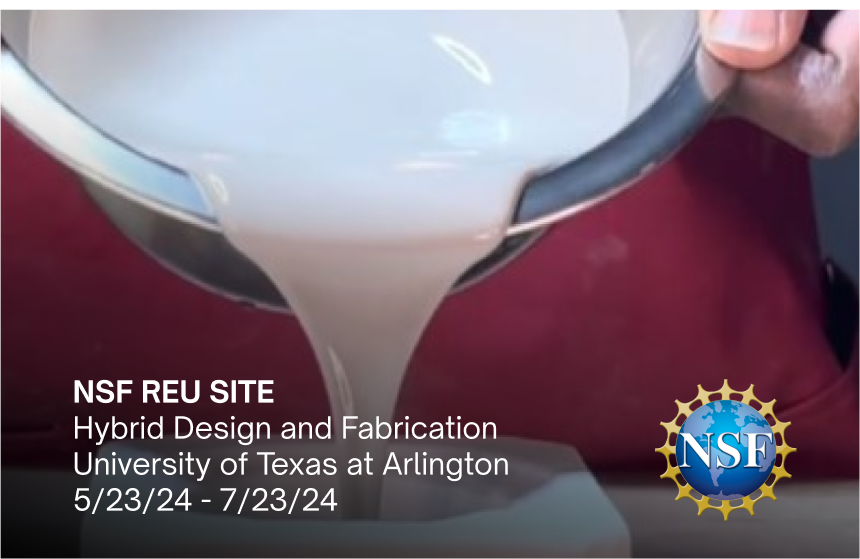 zenfortech's tweet photo. The "Maker" REU at UTA is recruiting! Open to all undergraduate majors. Digital fabrication and artificial intelligence meets ceramics, biomaterials, glass, cardboard, and many more! Apps due 3/15. Portfolios of creative work encouraged. @cs_opp  https://t.co/wTV2ZXPQZs https://t.co/e3UvzIm5df