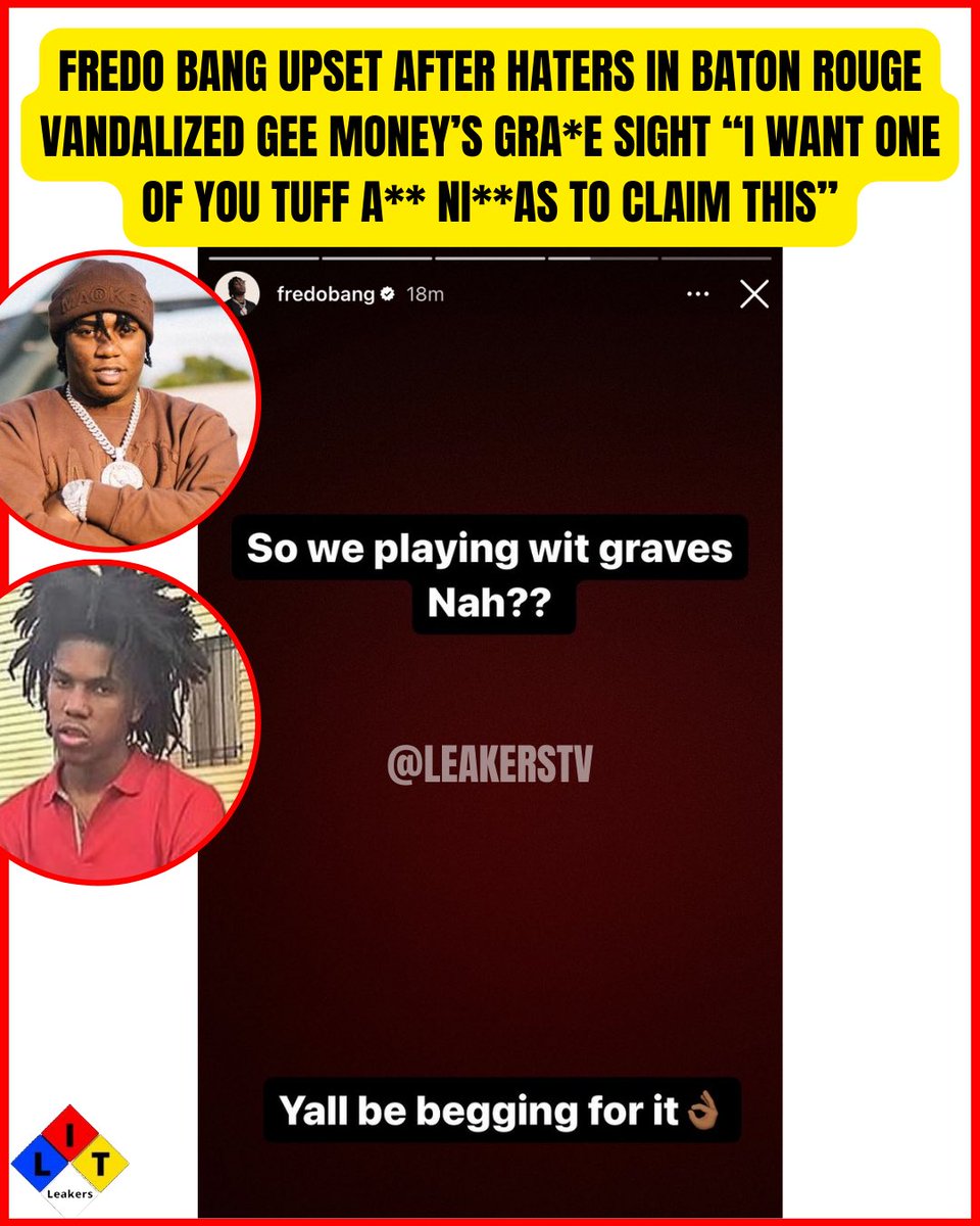 LitLeakers's tweet photo. #FredoBangs close friend #GeeMoney grave sight was vandalized in #Batonrouge. π³ https://t.co/zRHpoj3O0D