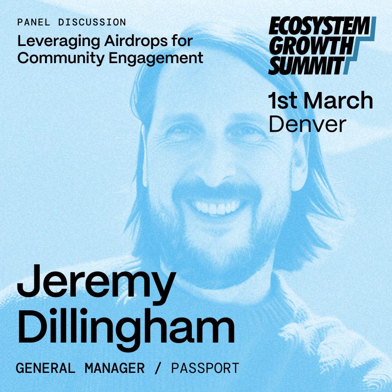 Exciting to be running a panel next week at the Ecosystem Growth Summit. It should be a great deep dive into using Airdrops for help community engagement and growth.