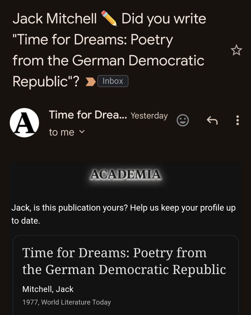 jackalmope's tweet photo. my favorite thing about https://t.co/M20LVhrwpv is when they sent me articles that i didn't write but definitely would if it was 1977 and i was specializing in the German democratic republic https://t.co/5yFrb4RelQ