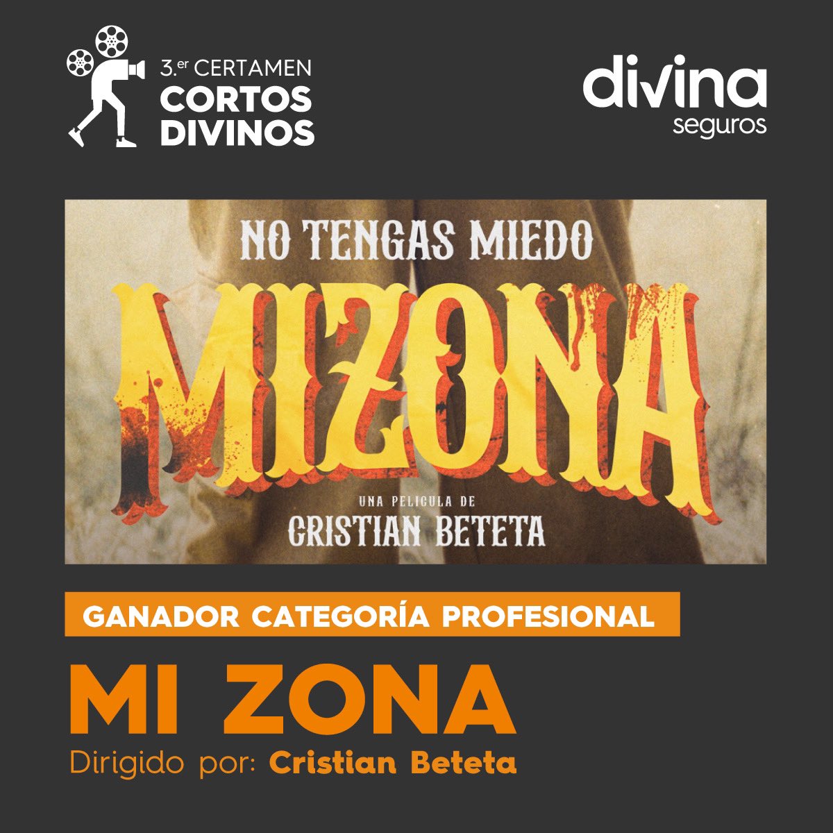 ‘Mi zona’, de Cristian Beteta, fue el corto ganador de la tercera edición del certamen ‘Cortos Divinos’, organizado por Divina Seguros, aseguradora oficial de la 38 edición de los Premios Goya. ¿Ya lo has visto?  Visita su página web y disfruta de este y del resto de ganadores.…