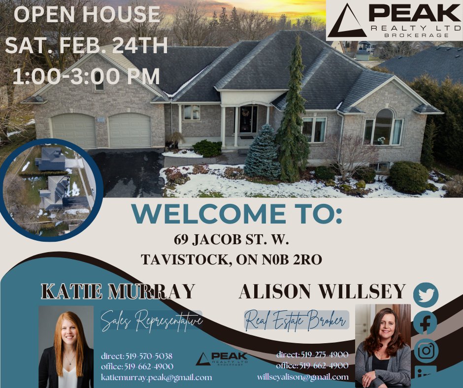 WillseyRealtor's tweet photo. https://t.co/VCRLqNZQsh
#alisonwillseyrealtor #katiemurrayrealtor #peakrealty #newlisting   #TavistockOntario  #custombuiltbungalow #qualityconstructed #hugeprivateyard #coveredpatio #coveredporch #3plusbedrooms #3fullbaths #garageparkingfor3 #walkdowntobasement #inlawpotential https://t.co/W2j8CWGblF