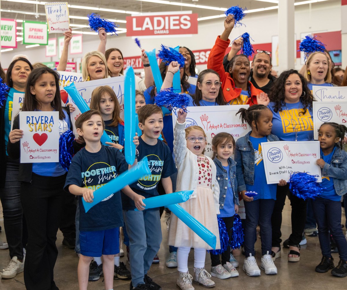 Burlington announced their arrival in a big way today. <a href="/Burlington/">Burlington</a> donated $5000 to <a href="/TomasRiveraElem/">TomasRiveraElemDenton</a> during their grand opening event today in Denton. Thank you for this donation and for thinking of our kids.