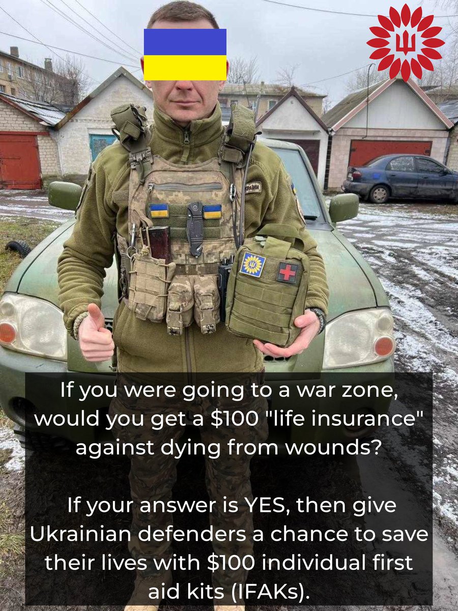 UASunflowerSeed's tweet image. Blood loss is the #1 leading cause of death on the battlefield, and  individual first aid kits are designed to prevent this from happening.

💙Save lives givebutter.com/ifak💛

#SaveLives #WinWithUkraine #SunflowerSeedsUkraine #SpreadSeedsofHelp