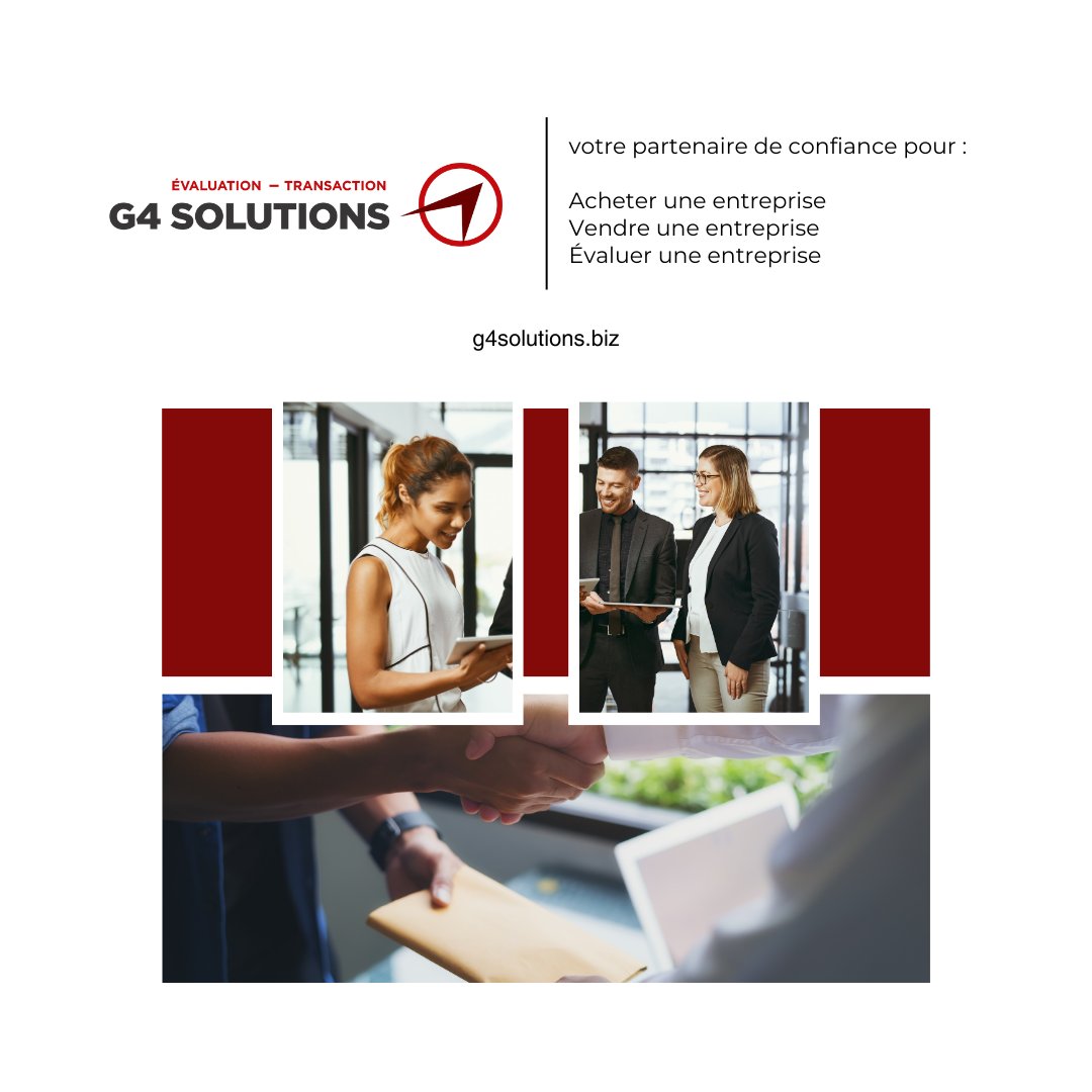 G4_SOLUTIONS's tweet photo. Visitez https://t.co/j2GbHEzwxX pour vous assurer le succès de vos transactions 💼📈.

#transaction #fusion #acquisition #evaluation #finance #PME #entreprise
#affaires https://t.co/v0sifAvDpR