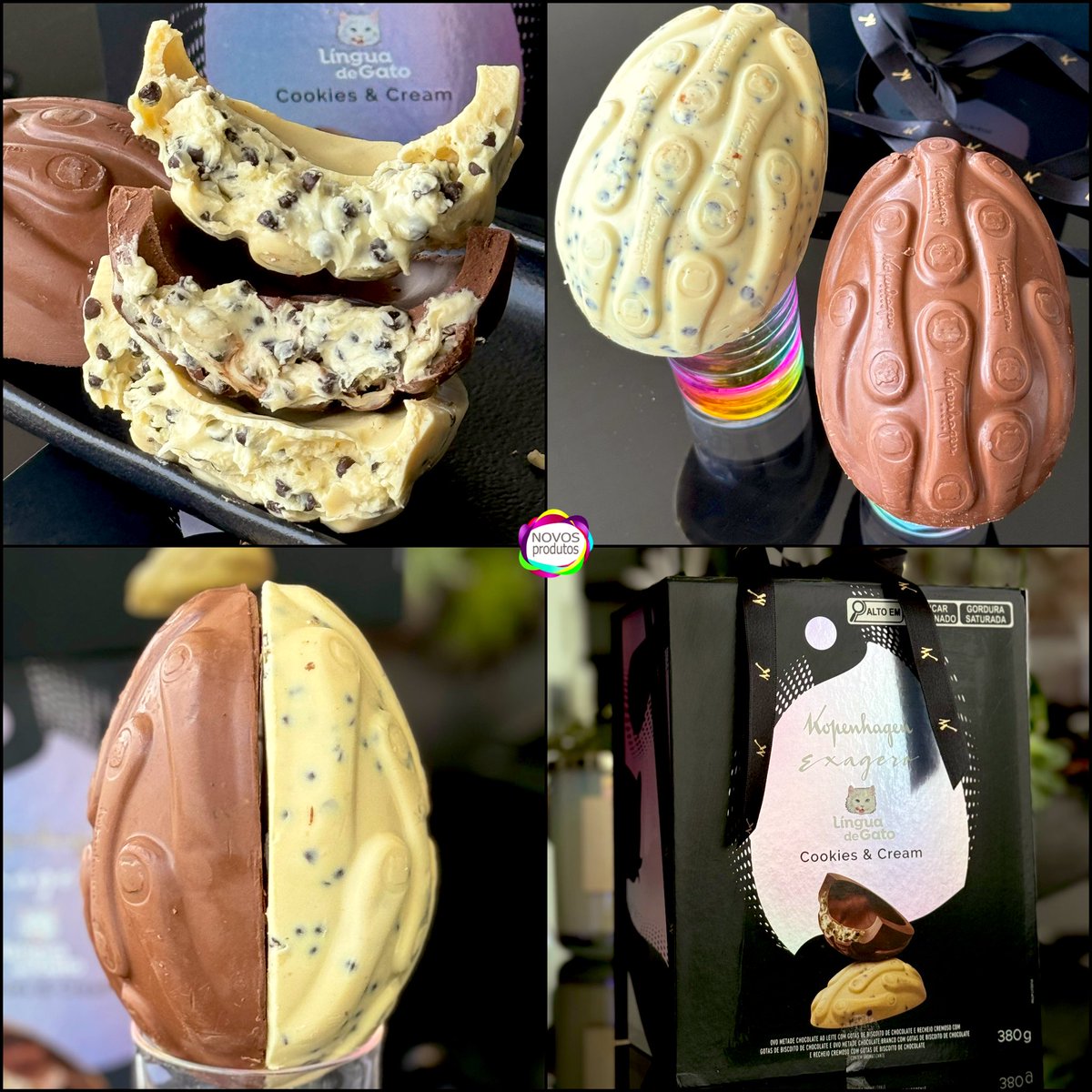 Páscoa: O ovo perfeito para os indecisos!

😋😋😋 Ovo Exagero Língua de Gato Cookies &amp; Cream da Kopenhagen