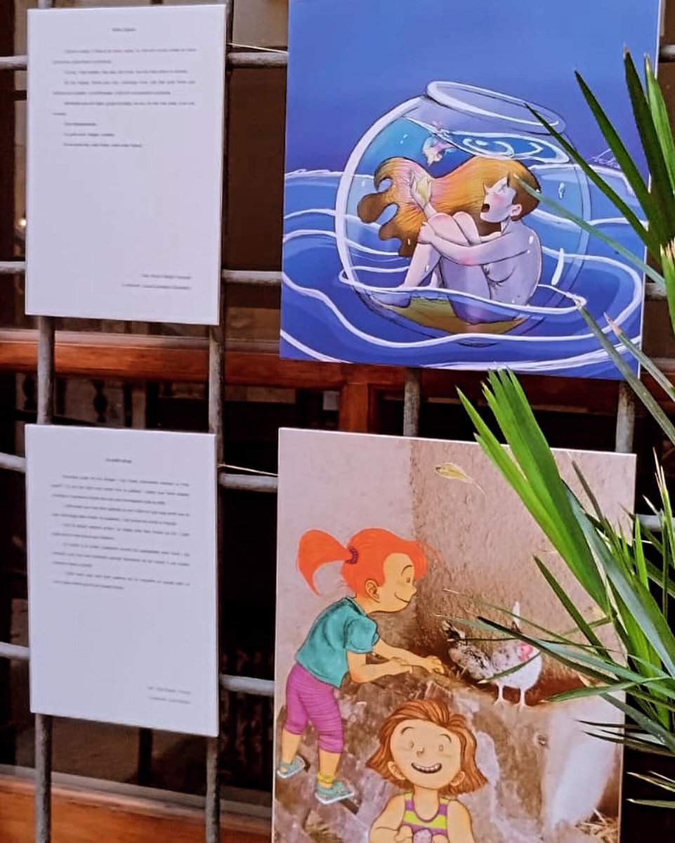 escoladelletres's tweet photo. 🔵 Molt contents de l’acollida de l’exposició UNA IMATGE, UN RELAT, que uneix els textos del nostre Taller de Joves amb les il·lustracions d’@AiTarragona. Avui l’hem inaugurat en el marc del Festivalet BLAU de literatura infantil i juvenil. No us la perdeu! https://t.co/4PXFNYLsnx