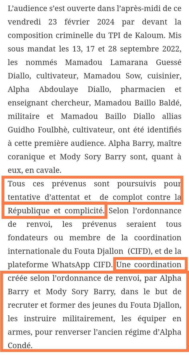Ridicule, la junte au pouvoir en Guinée fait jugé des personnes accusées de vouloir faire un coup d'État à Alpha Condé dont des cultivateurs. Paradoxe, ces personnes ont été arrêtés plus d'une année après son coup d'État contre le régime Condé. 

#Kibaro