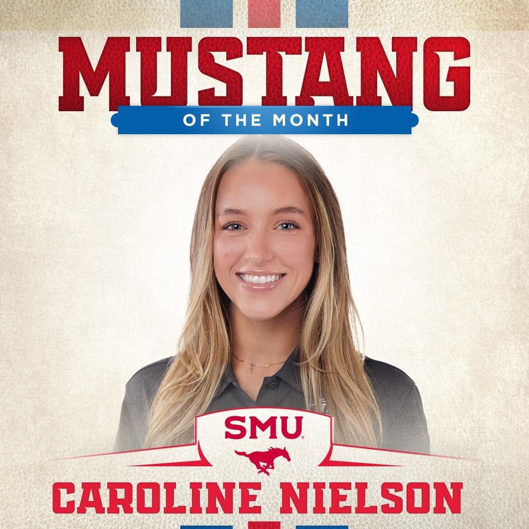 Our February 𝙈𝙪𝙨𝙩𝙖𝙣𝙜 𝙤𝙛 𝙩𝙝𝙚 𝙈𝙤𝙣𝙩𝙝 award goes to Caroline Nielson!

"Caroline always takes time out of her day to make her teammates feel great!"

Congratulations to Caroline on being recognized by her teammates for demonstrating SMU Equestrian values ✌️🆙