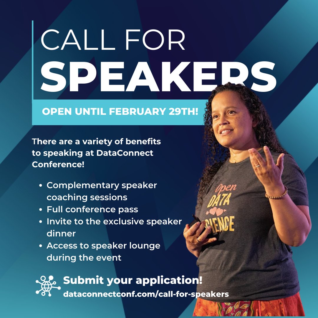 wia_community's tweet image. Have something you&apos;d like to share with an audience of over 1500+ of the brightest minds in data? 🤔 💭 

The #dataconnectconf Call for Speakers closes on Feb 29th ⤵️ ⤵️
bit.ly/3LVaoXx