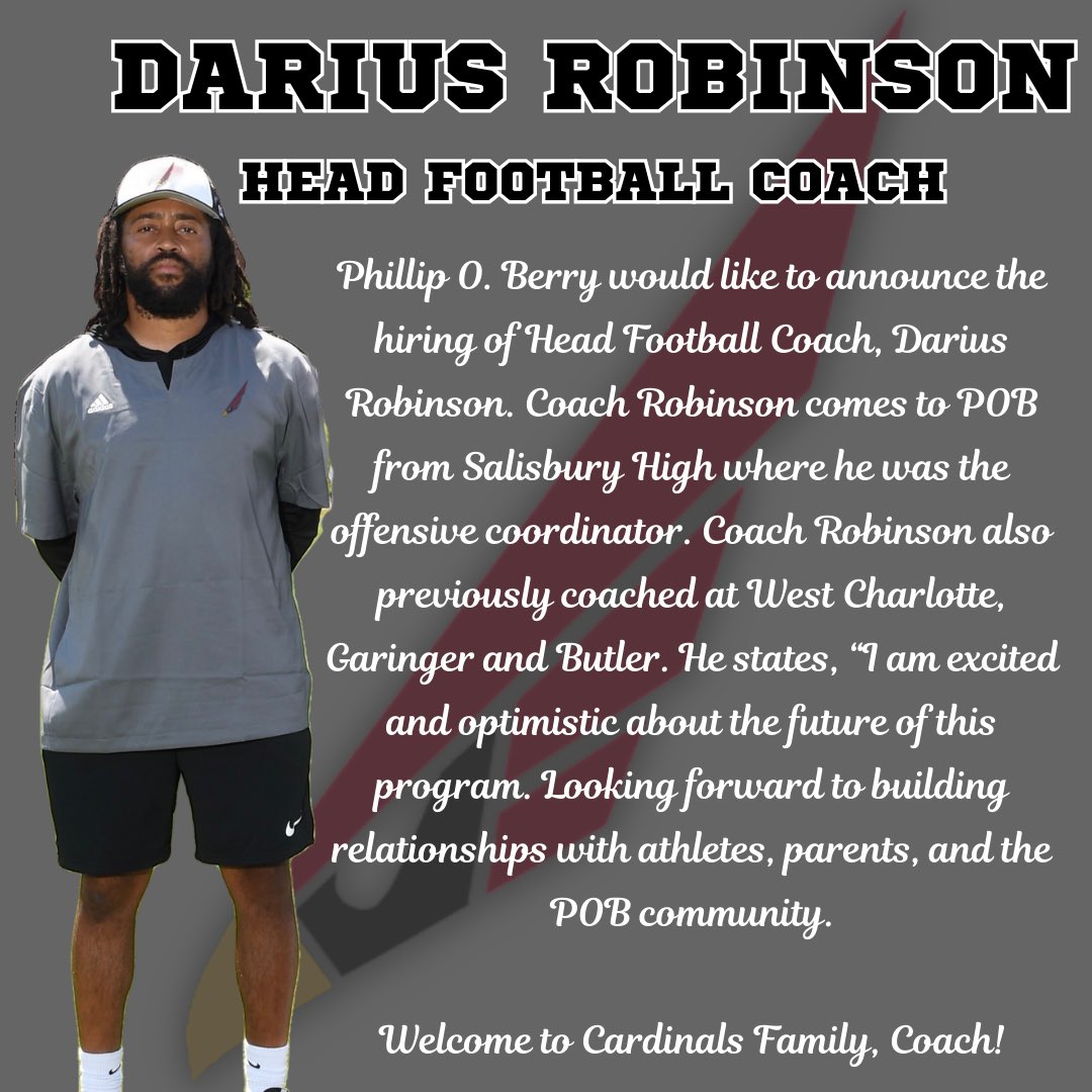 Welcome to the Cardinal Family, Coach Rob!