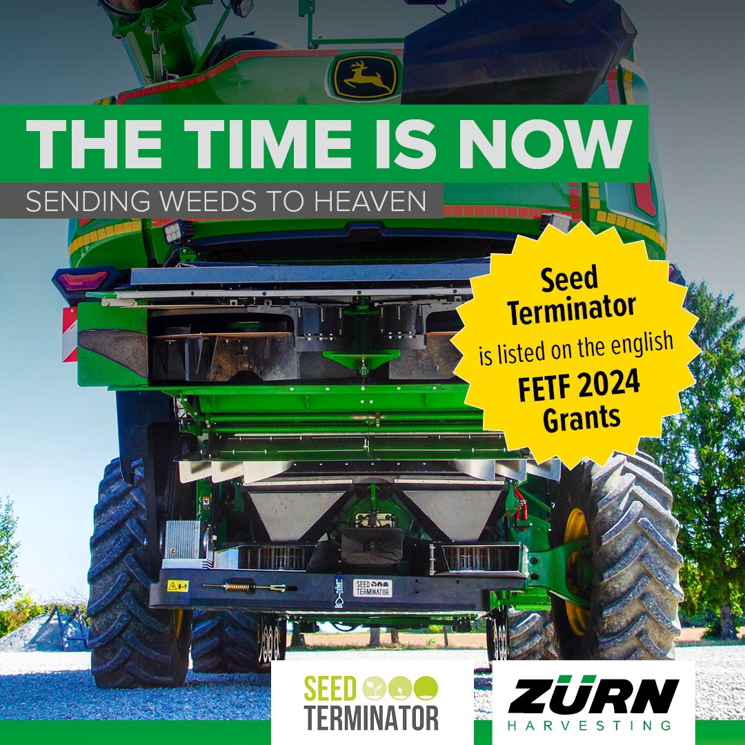 GeorgeDance99's tweet image. Farming Equipment and Technology Fund 2024.
With the Seed Terminator becoming available, the time is now to upgrade your combine and to invest in the future proof Harvest Weed Seed Control
#grants #zurn #seedterminator #weeds #blackgrass #ryegrass #econventionalfarming