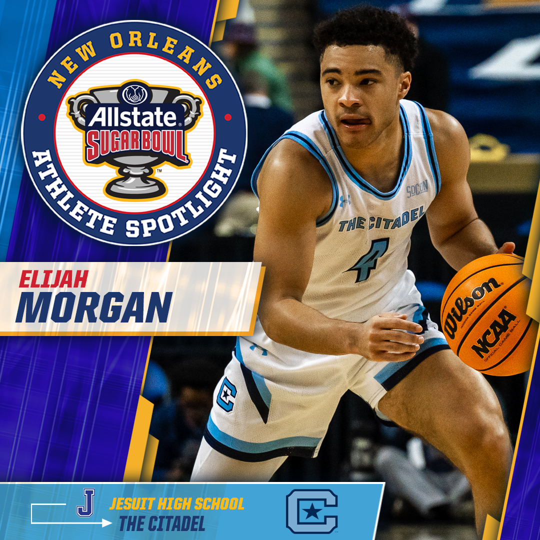 #NOLA Athlete Spotlight Elijah Morgan, @CitadelHoops Morgan, the former @JesuitNOLA standout, has been a key member of the Bulldogs lineup this season, starting in all 28 games and averaging 14.9 points per game and has scored in double figures 23 times this season!