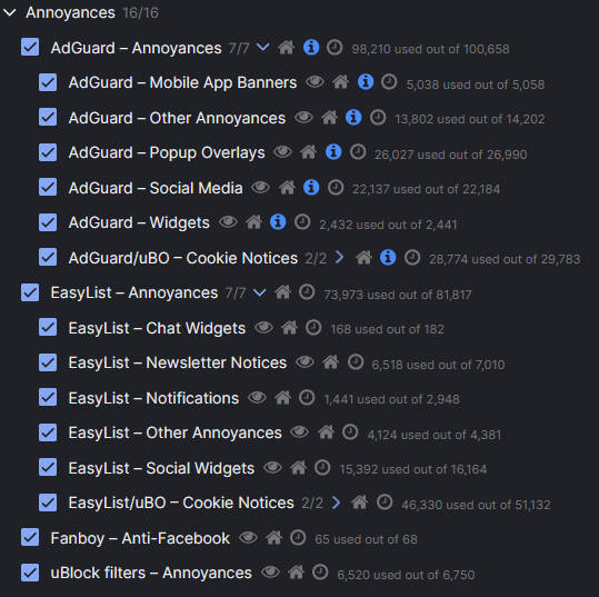 JeffGawlinski's tweet photo. @SeanRiceaz So.  Tinkered with uBlock/AdGuard.  And these custom lists eliminate all those popups.  Makes surfing the web tolerable! https://t.co/jnWYjTPuf1