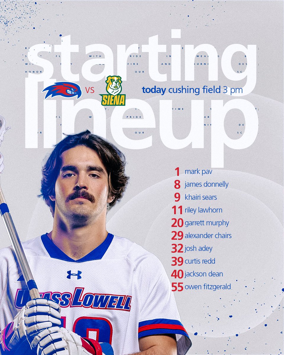 RiverHawkMLax's tweet photo. Starters for today's match against the Saints!

#UnitedInBlue | #AEMLAX https://t.co/sZi05lND4j