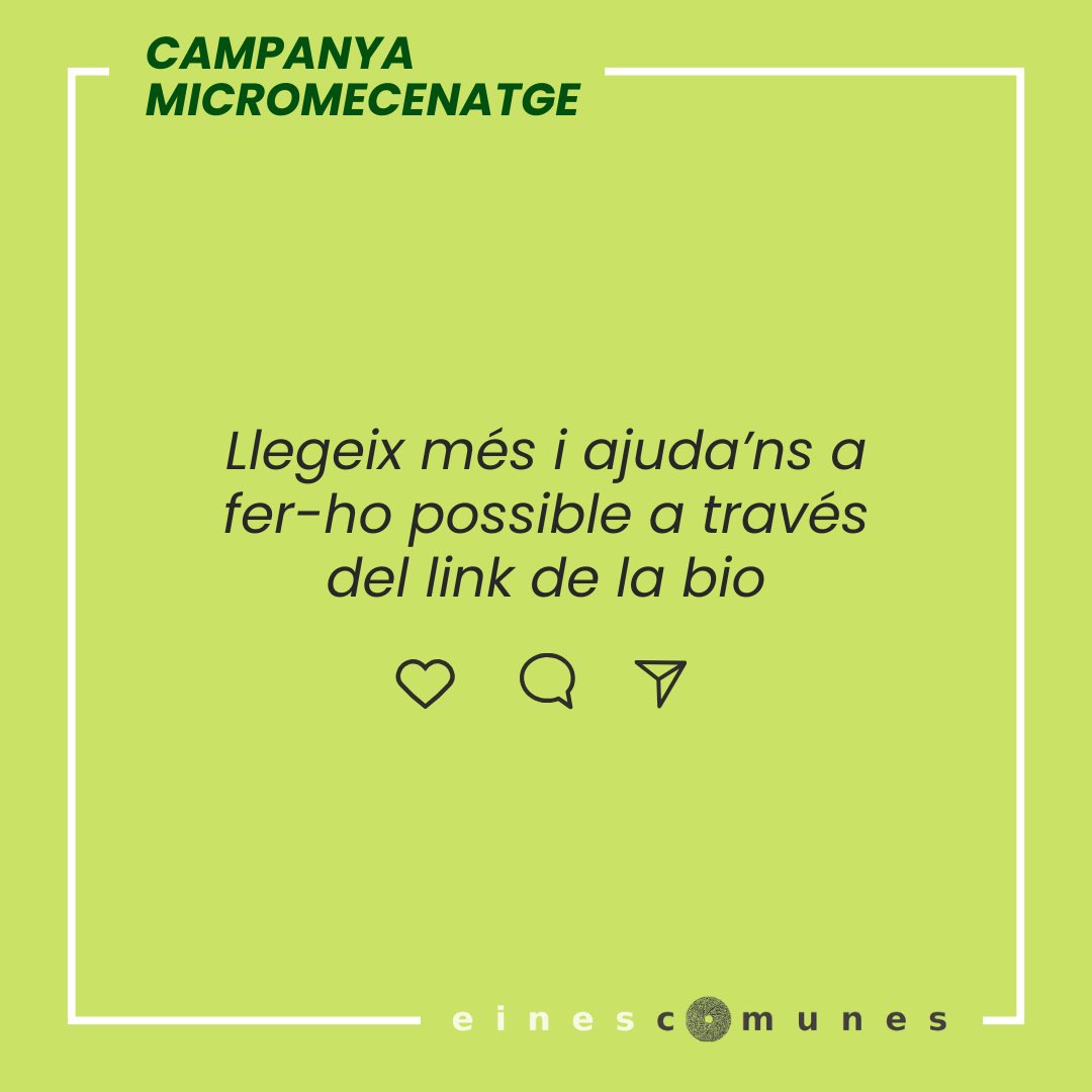 einescomunes's tweet photo. ⚠️Comença el compte enrere ⏰️: últim mes del micromecenatge per l’obrador comunitari del Turrós! 

I què ens encantaria que passi?
💥Que participi moltíssima gent amb una minimíssima aportació

Fes ara la teva aportació al link de la bio i ajuda’ns a fer el projecte realitat🤗 https://t.co/ZzUEDZLnVi