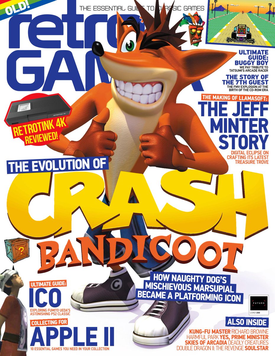Retro Gamer 256 is out now, with Crash Bandicoot on the cover for the very first time!

Also inside:
🐐 Llamasoft: The Jeff Minter Story
🍎 Apple II
🏎️ Buggy Boy
🦖 Dinosaurs
💿 The 7th Guest
👫 Ico
📺 RetroTINK 4K
And more!

Get it in shops or buy online: magazinesdirect.com/az-single-issu…