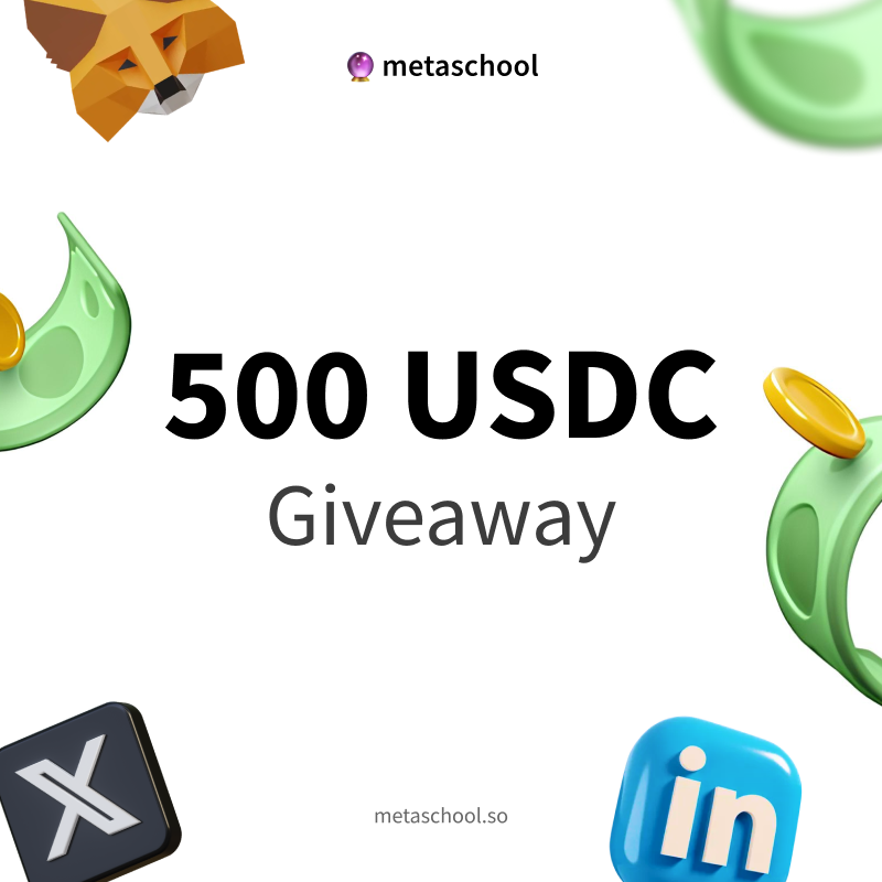 askOkara's tweet image. Win a share of $500 USDC prize pot! 💰
We're selecting 100 lucky followers to win. 
Here's how: 
Follow us on Twitter & LinkedIn, like, and retweet this post. 
Lastly, fill out the form given in the second tweet.