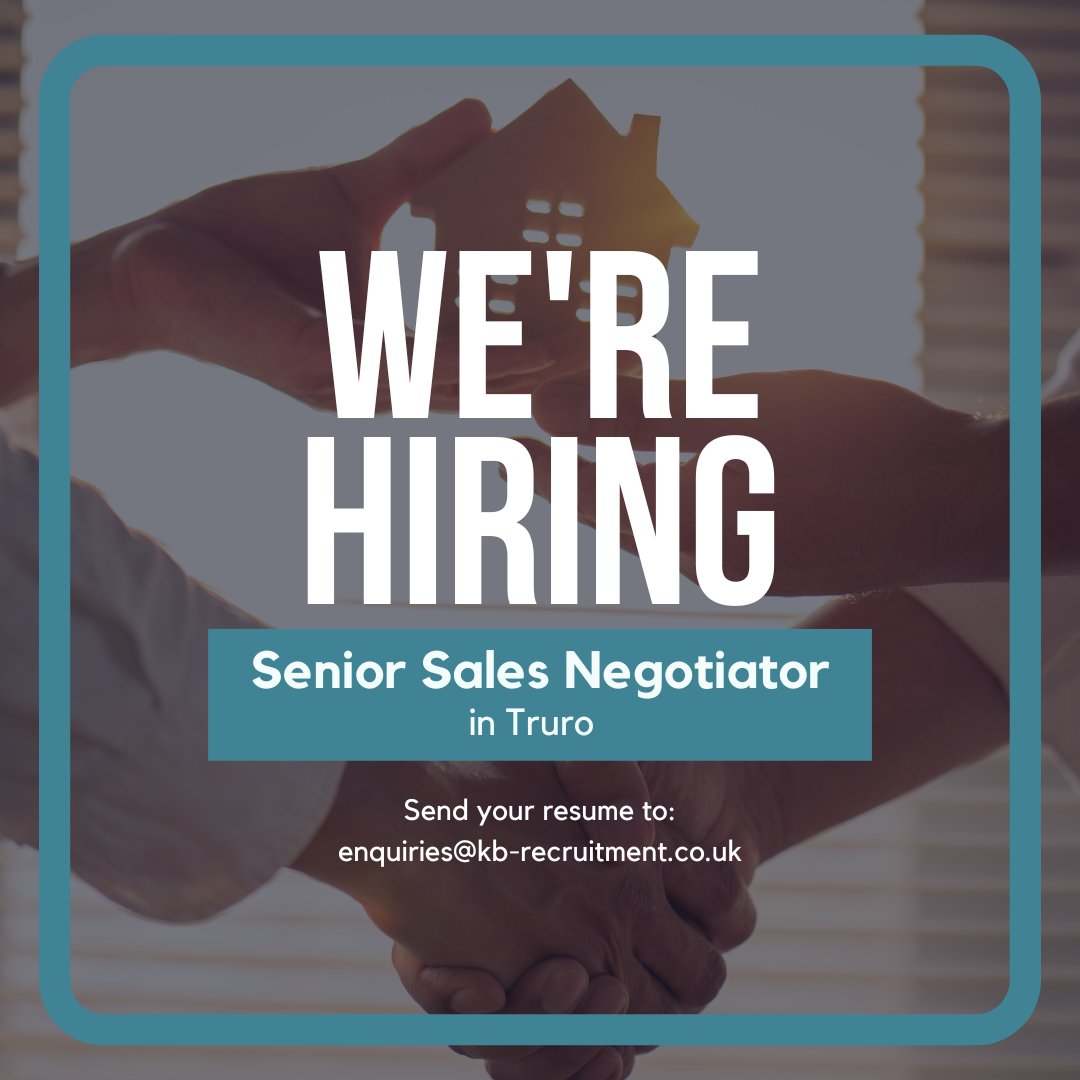 An estate agency in #Truro is looking to recruit a #property professional looking for progression into a Senior Sales Negotiator role. 

If this sounds like an opportunity you'd like to go for apply today by clicking the link below! 
kb-recruitment.co.uk/.../senior-sal…

#Cornwall