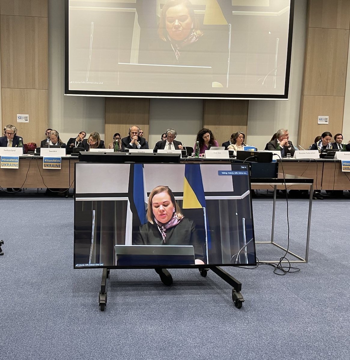 🇪🇪statement at reinforced PC by @MinnaLiinaLind: “2️⃣ years of full-scale 🇷🇺’s war of aggression against 🇺🇦 have been eternity for Ukrainians.” Kidnapping and orphaning of 🇺🇦 children is one of the most horrific crimes committed by RU regime. #StandwithUkraine