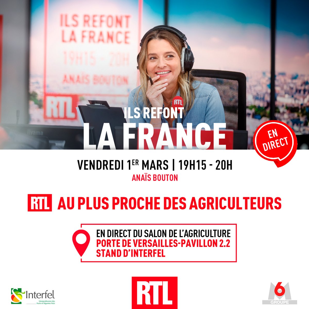 RTL Pro : RTL - RTL2 - FUN RADIO (@rtl_presse) on Twitter photo 📅 Vendredi 1/03 - 19h15-20h
🎙 <a href="/ANAISBOUTON/">ANAIS BOUTON</a> vous propose l’analyse de journalistes étrangers sur l’actualité dans Ils Refont La France ! 📅 Vendredi 1/03 - 19h15-20h
🎙 <a href="/ANAISBOUTON/">ANAIS BOUTON</a> vous propose l’analyse de journalistes étrangers sur l’actualité dans Ils Refont La France !
