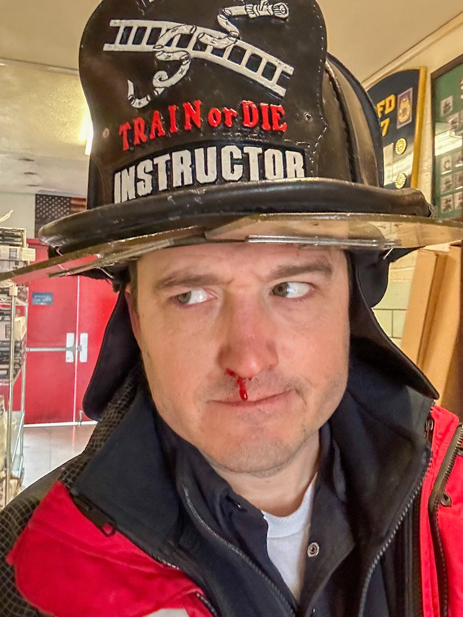 Recruit accidentally got me in the nose while learning to climb in a window off a ladder “Sir you’re bleeding” “it happens, keep going”. mad I didn’t pull out the 80’s action classic “I ain’t got time to bleed” line.