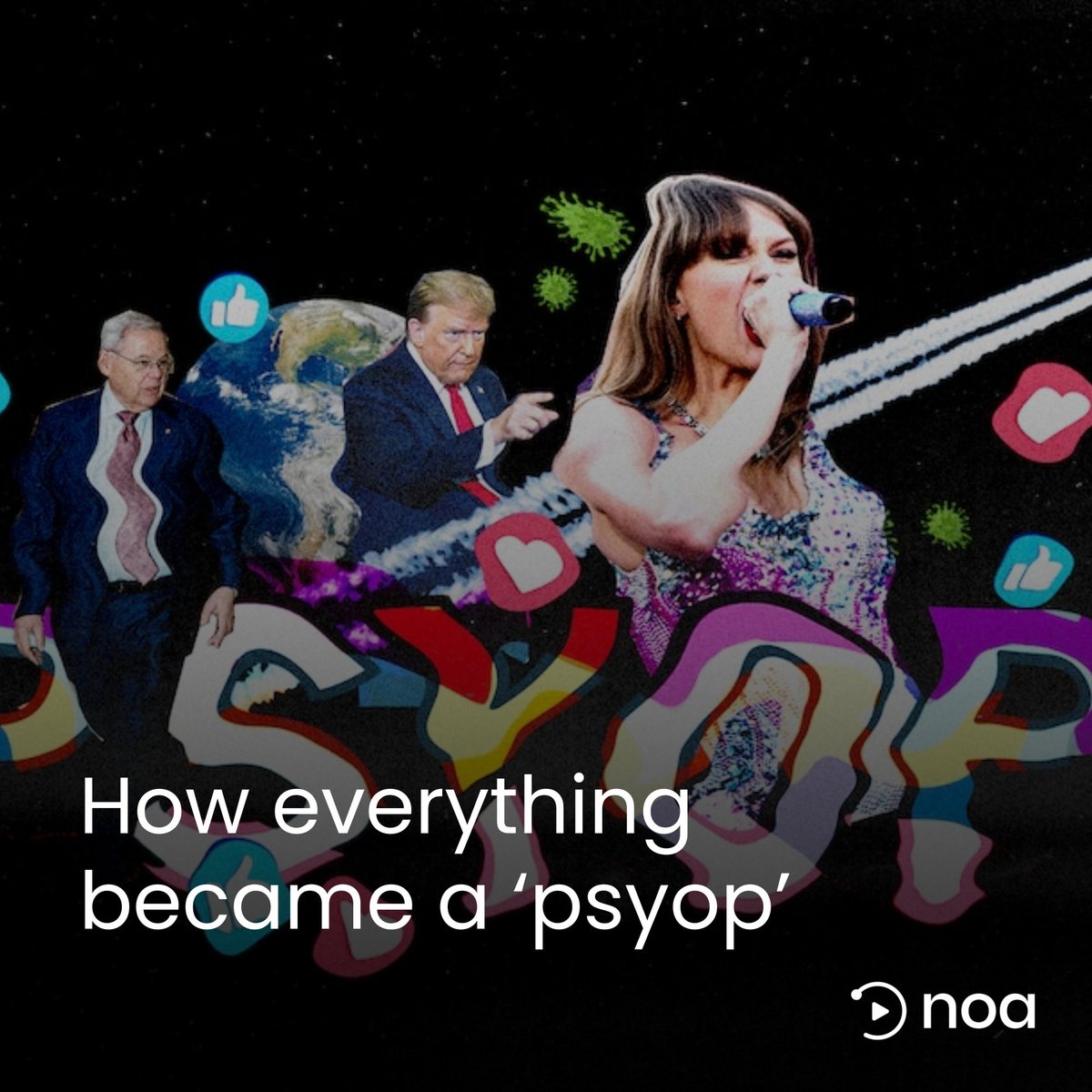 Beyond Taylor Swift, right-wing commentators are categorizing various issues, from climate change to the Hunter Biden case, as a 'psyop.' However, the once clear definition of this conspiracy-laden term is slipping away.

Listen to learn more: shorturl.at/fjtNZ