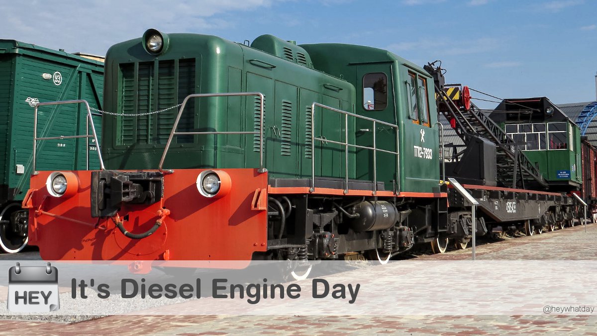 HeyWhatDay's tweet photo. It's Diesel Engine Day!
#DieselEngineDay #NationalDieselEngineDay #Engine https://t.co/1ejZWmsqv6
