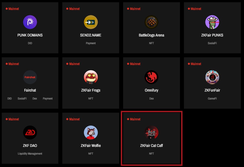 Congratulations!

We are pleased to announce that the ZKFair Cat Caff project has been included in the list of official ecosystem partners of <a href="/ZKFCommunity/">ZKFair Community</a>
Thank u for your trust

zkfair.io/ecosystems

The #ZKFair and Caff teams will collaborate to expand the ZKFair ecosystem