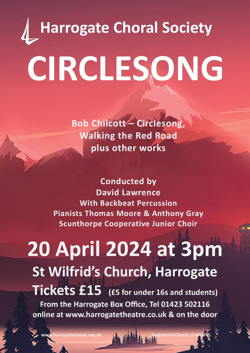Join @HgateChoralSoc for a singing day on 23rd March with with @davidlmusic conducting, performing 'Circlesong'. Tickets available online and on the door.