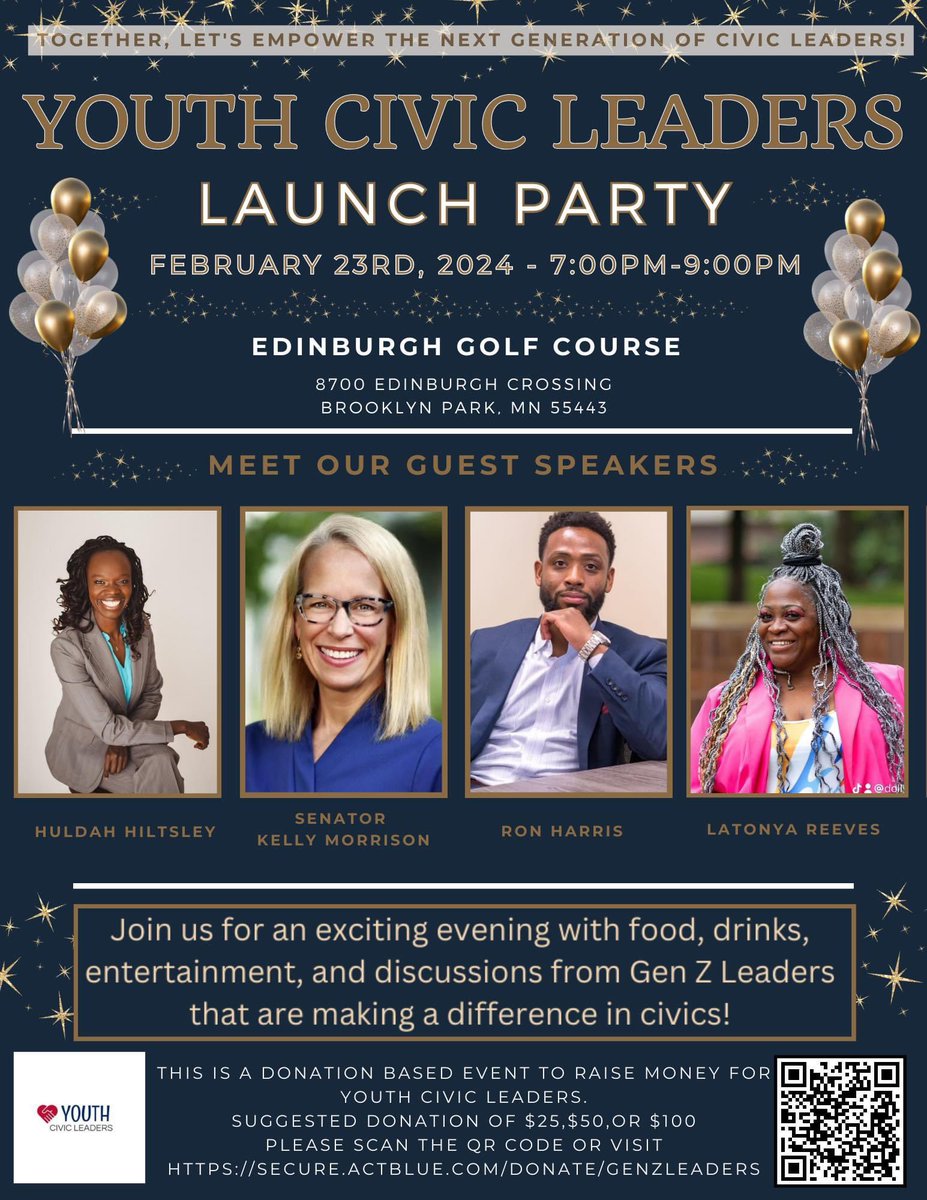 Could not be more excited to join Youth Civic Leaders at their launch event tonight! As a next generation leader myself, I know the importance of supporting our young people in taking ownership of their futures and creating space for their leadership. Join us!