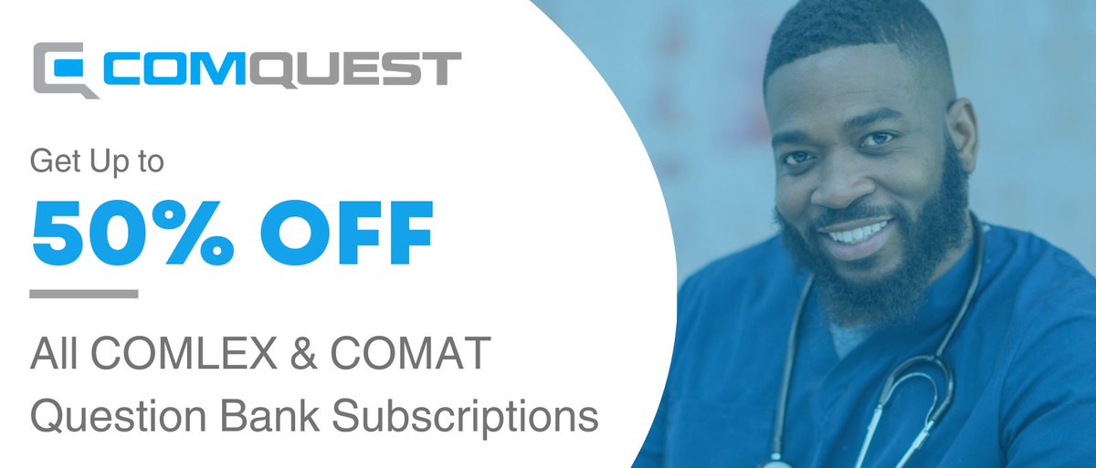 _Abfmp's tweet photo. We're offering COMQUEST discounts again until 3/8/24 11:59PM PST. You can purchase now & activate any time, no expiration date. Find the link on our page at https://t.co/zPPAAjVm38. Must be a member.
#FMRevolution #FamilyMedicine #MedTwitter #SupportBlackFMDocs https://t.co/DgiHzymCK6