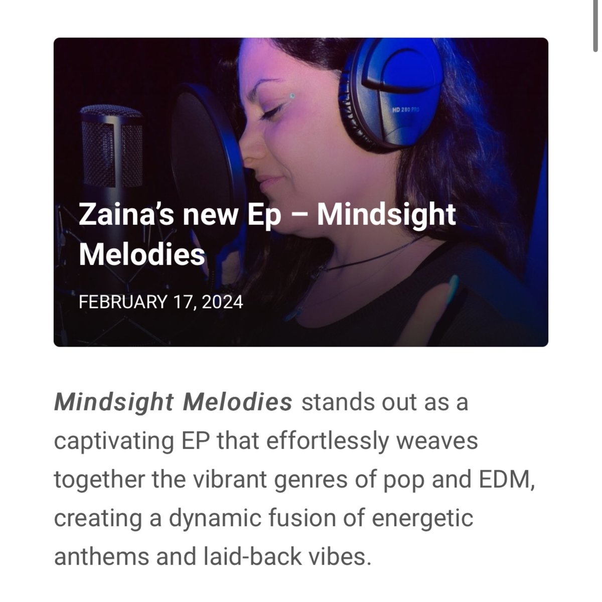 only1zaina's tweet image. As we make way to #Chapter2 of Mindsight Melodies, be sure to check out the amazing articles that took a deep dive into the heart of this EP. Link in bio ❤️ Journey to #mindsight continues. @mysound_music @popularhustle #Thankful