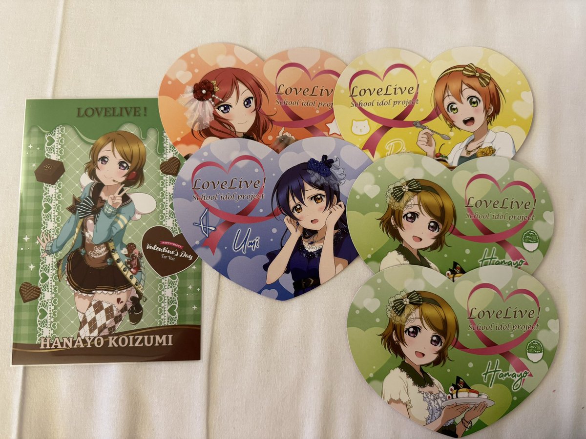 cashnv33's tweet photo. 【交換】ラブライブ　μ‘s バレンタインプレートポストカード　ハート型カード

譲　写真のもの
求　
バレンタインプレート　希　絵里　にこ、ランチョン（今期）　希
ハート型カード　栞子　希　愛
応援ドリンク　希　絵里

24日ガーデンシアター付近で手渡可能
↓ https://t.co/lkBcxOzbVi